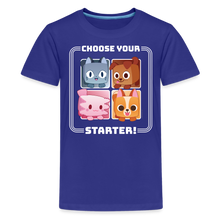 Load image into Gallery viewer, PET SIMULATOR - Choose Your Starter T-Shirt (Youth) - royal blue