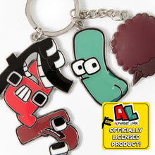 Load image into Gallery viewer, ALPHABET LORE – "FART" Keychain | 2.75" Wide Metallic Keychain | Featuring Iconic Characters A, F, R, T & L | Durable, Fun & Collectible Accessory for Fans | Great Gift | Hilarious & Stylish | Officially Licensed