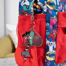 Load image into Gallery viewer, ALPHABET LORE – "FART" Keychain | 2.75" Wide Metallic Keychain | Featuring Iconic Characters A, F, R, T & L | Durable, Fun & Collectible Accessory for Fans | Great Gift | Hilarious & Stylish | Officially Licensed