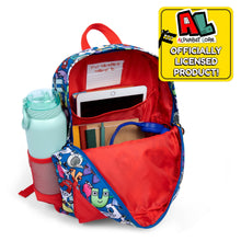Load image into Gallery viewer, ALPHABET LORE – Letter Jumble Backpack w/ Zipper Charms | 16" Tall Bag w/ Tablet Sleeve & Drink Pouch | Back-to-School Accessory | School Supplies | Officially Licensed
