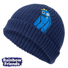 Load image into Gallery viewer, RAINBOW FRIENDS - Peeking Blue Embroidered Ribbed Beanie (Unisex)
