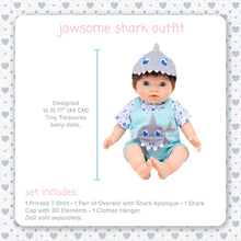 Load image into Gallery viewer, TINY TREASURES - Jawsome Shark Outfit (for 17" Baby Dolls)