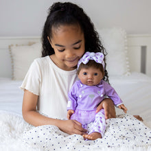 Load image into Gallery viewer, TINY TREASURES - Baby Doll w/ Lilac Bunny Outfit (17" Tall)