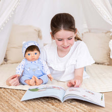 Load image into Gallery viewer, TINY TREASURES - Baby Doll w/ Blue Bear Outfit (17" Tall)