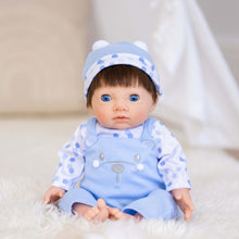 Load image into Gallery viewer, TINY TREASURES - Baby Doll w/ Blue Bear Outfit (17" Tall)