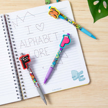 Load image into Gallery viewer, ALPHABET LORE – FNP Charm Pen Set (3-Pack) | 5.6" Tall Writing Utensils w/ Character Toppers | Back-to-School Essentials | School Supplies | Smooth-Writing w/ Black Ink | Officially Licensed