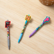 Load image into Gallery viewer, ALPHABET LORE – FNP Charm Pen Set (3-Pack) | 5.6" Tall Writing Utensils w/ Character Toppers | Back-to-School Essentials | School Supplies | Smooth-Writing w/ Black Ink | Officially Licensed