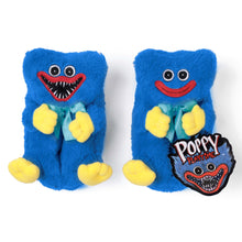 Load image into Gallery viewer, POPPY PLAYTIME - Huggy Wuggy Fuzzy Plush Slippers (3D Body & Bow w/ Embroidery, Unisex)