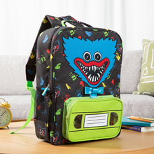 Load image into Gallery viewer, POPPY PLAYTIME - Huggy Wuggy Backpack (16" School Bag w/ Embroidery & Five Compartments)
