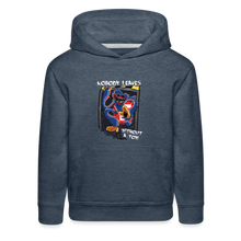 Load image into Gallery viewer, POPPY PLAYTIME - Nobody Leaves Hoodie (Youth) - heather denim