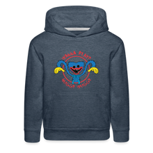 Load image into Gallery viewer, POPPY PLAYTIME - Wanna Play? Hoodie (Youth) - heather denim