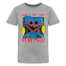 Load image into Gallery viewer, POPPY PLAYTIME - What's the Time? T-Shirt (Youth) - heather gray