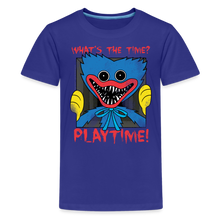 Load image into Gallery viewer, POPPY PLAYTIME - What's the Time? T-Shirt (Youth) - royal blue