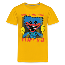 Load image into Gallery viewer, POPPY PLAYTIME - What's the Time? T-Shirt (Youth) - sun yellow
