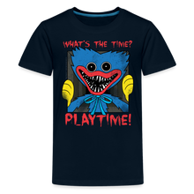 Load image into Gallery viewer, POPPY PLAYTIME - What's the Time? T-Shirt (Youth) - deep navy