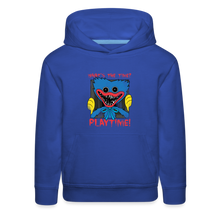 Load image into Gallery viewer, POPPY PLAYTIME - What's the Time? Hoodie (Youth) - royal blue