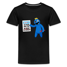 Load image into Gallery viewer, RAINBOW FRIENDS - Might Be Hungry T-Shirt (Youth) - black