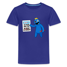 Load image into Gallery viewer, RAINBOW FRIENDS - Might Be Hungry T-Shirt (Youth) - royal blue