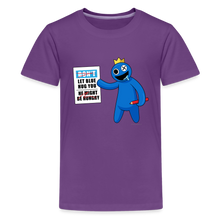 Load image into Gallery viewer, RAINBOW FRIENDS - Might Be Hungry T-Shirt (Youth) - purple