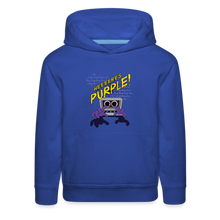 Load image into Gallery viewer, RAINBOW FRIENDS - Here's Purple! Hoodie (Youth) - royal blue