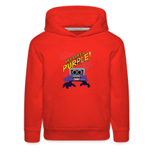 Load image into Gallery viewer, RAINBOW FRIENDS - Here's Purple! Hoodie (Youth) - red