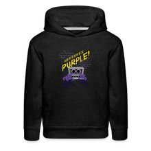 Load image into Gallery viewer, RAINBOW FRIENDS - Here's Purple! Hoodie (Youth) - charcoal grey