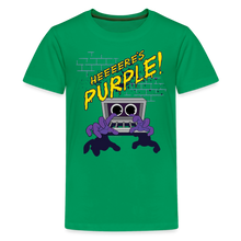 Load image into Gallery viewer, RAINBOW FRIENDS - Here's Purple! T-Shirt (Youth) - kelly green