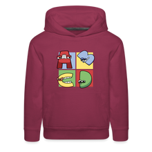 Load image into Gallery viewer, ALPHABET LORE - ABCD Hoodie (Youth) - burgundy