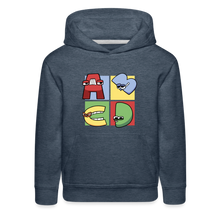 Load image into Gallery viewer, ALPHABET LORE - ABCD Hoodie (Youth) - heather denim