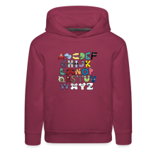 Load image into Gallery viewer, ALPHABET LORE - A to Z Hoodie (Youth) - burgundy