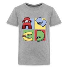 Load image into Gallery viewer, ALPHABET LORE - ABCD T-Shirt (Youth) - heather gray