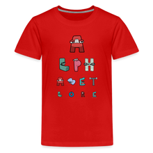 Load image into Gallery viewer, ALPHABET LORE - Eye Chart T-Shirt (Youth) - red