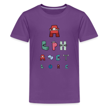 Load image into Gallery viewer, ALPHABET LORE - Eye Chart T-Shirt (Youth) - purple