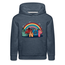 Load image into Gallery viewer, ALPHABET LORE - LMNOP Rainbow Hoodie (Youth) - heather denim