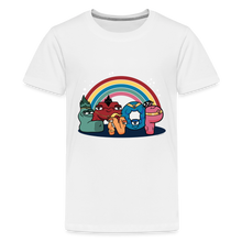 Load image into Gallery viewer, ALPHABET LORE - LMNOP Rainbow T-Shirt (Youth) - white