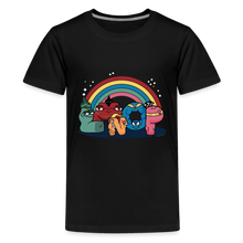 Load image into Gallery viewer, ALPHABET LORE - LMNOP Rainbow T-Shirt (Youth) - black