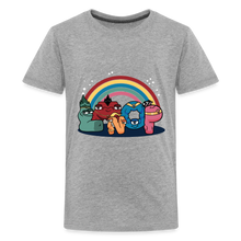Load image into Gallery viewer, ALPHABET LORE - LMNOP Rainbow T-Shirt (Youth) - heather gray