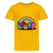 Load image into Gallery viewer, ALPHABET LORE - LMNOP Rainbow T-Shirt (Youth) - sun yellow