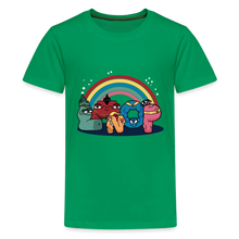 Load image into Gallery viewer, ALPHABET LORE - LMNOP Rainbow T-Shirt (Youth) - kelly green