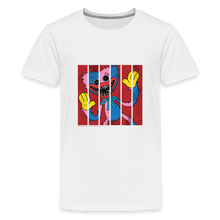 Load image into Gallery viewer, POPPY PLAYTIME - Huggy & Kissy Split T-Shirt (Youth) - white
