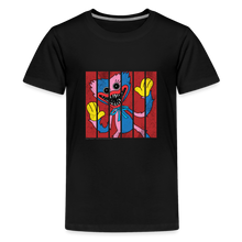 Load image into Gallery viewer, POPPY PLAYTIME - Huggy & Kissy Split T-Shirt (Youth) - black