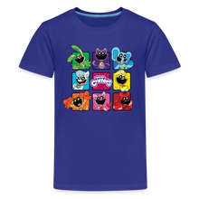 Load image into Gallery viewer, POPPY PLAYTIME - Smiling Critters Grid T-Shirt (Youth) - royal blue
