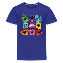 Load image into Gallery viewer, POPPY PLAYTIME - Smiling Critters Grid T-Shirt (Youth) - royal blue