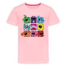 Load image into Gallery viewer, POPPY PLAYTIME - Smiling Critters Grid T-Shirt (Youth) - pink
