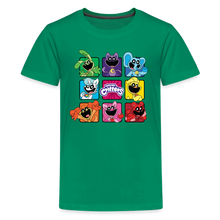 Load image into Gallery viewer, POPPY PLAYTIME - Smiling Critters Grid T-Shirt (Youth) - kelly green