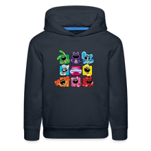 Load image into Gallery viewer, POPPY PLAYTIME - Smiling Critters Grid Hoodie (Youth) - navy
