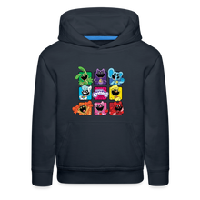 Load image into Gallery viewer, POPPY PLAYTIME - Smiling Critters Grid Hoodie (Youth) - navy