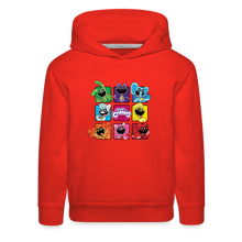 Load image into Gallery viewer, POPPY PLAYTIME - Smiling Critters Grid Hoodie (Youth) - red
