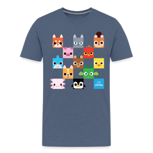 Load image into Gallery viewer, PET SIMULATOR - Checkered Faces T-Shirt - heather blue