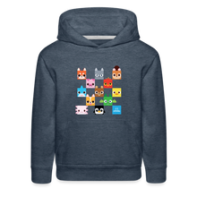 Load image into Gallery viewer, PET SIMULATOR - Checkered Faces Hoodie - heather denim